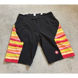 Pactimo Cycling Shorts Men's Small Black Multicolor MTB Trail Bike Zip Fly Run